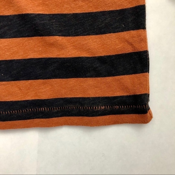J. Crew 3/4 Sleeve Striped Burnt Orange Tee Small - Picture 6 of 8